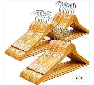 Premium Wooden Cloth Coat Hangers (10 Pack) – Non Slip Suit Shirt