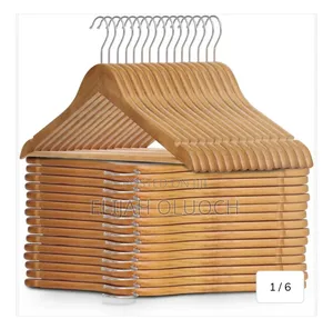 Premium Wooden Cloth Coat Hangers (10 Pack) – Non Slip Suit Shirt