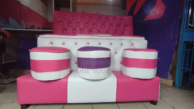 Manicure Pedicure Sofa Set (Pink White) - thumbnail 2