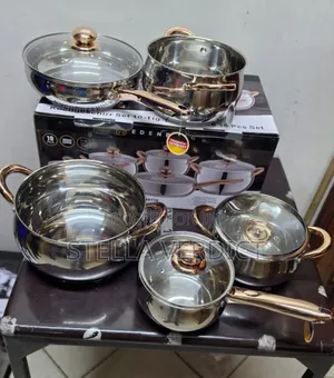 10 Pieces Gold Stainless Steel Edenburg Eb-2422 Cookware Set