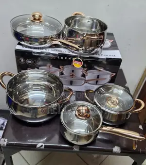 10 Pieces Gold Stainless Steel Edenburg Eb-2422 Cookware Set