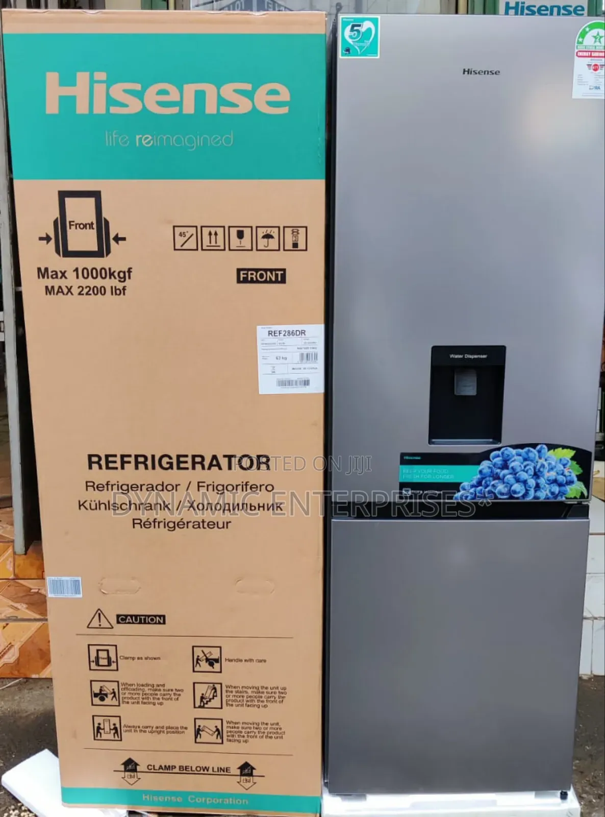 *Hisense Double Door Fridge Bottom Freezer With Dispenser