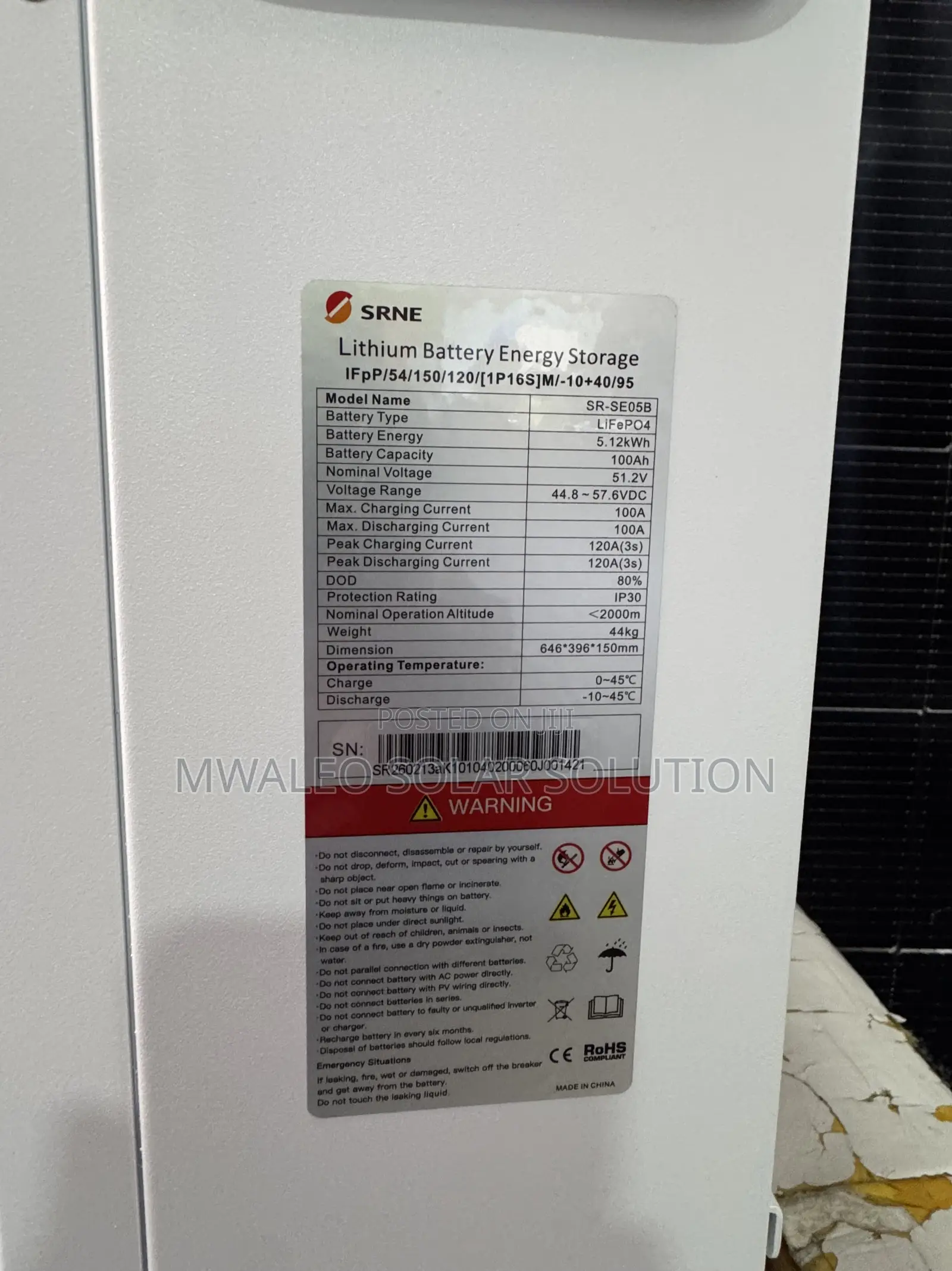 Srne 5kw Lithium Package