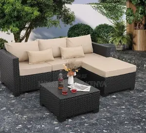 Rattan Sofa: L Shaped Rattan Upholstered Sofa