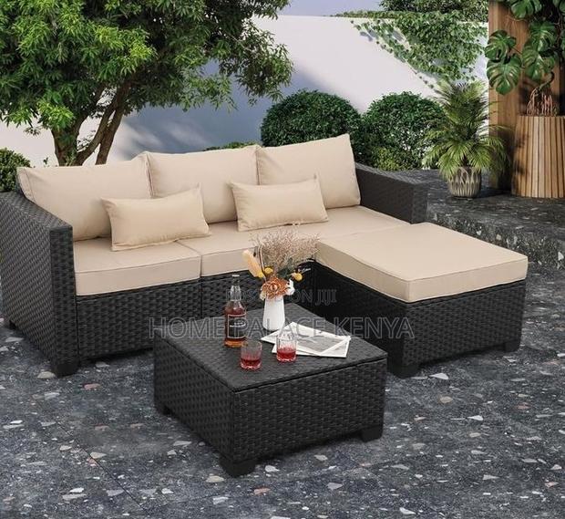 Rattan Sofa: L Shaped Rattan Upholstered Sofa - thumbnail 2