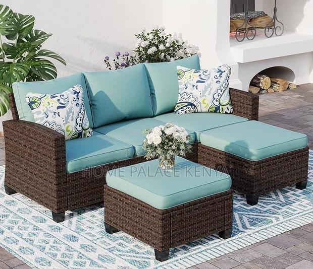 Rattan Sofa: L Shaped Rattan Upholstered Sofa - thumbnail 4