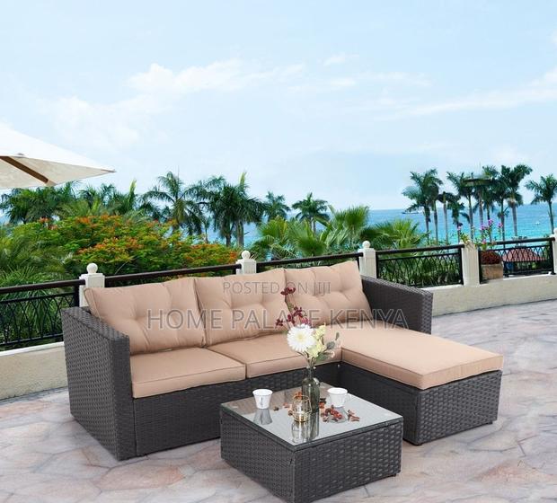 Rattan Sofa: L Shaped Rattan Upholstered Sofa - thumbnail 5