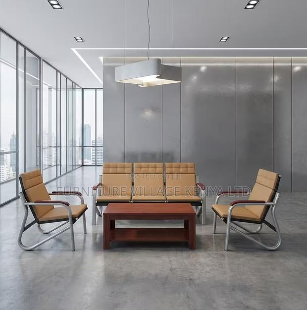 Luxury Leather Waiting Room Sofa