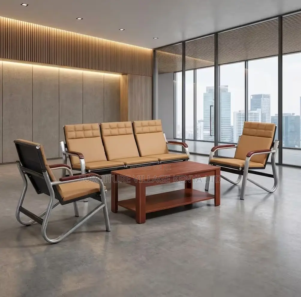 Luxury Leather Waiting Room Sofa