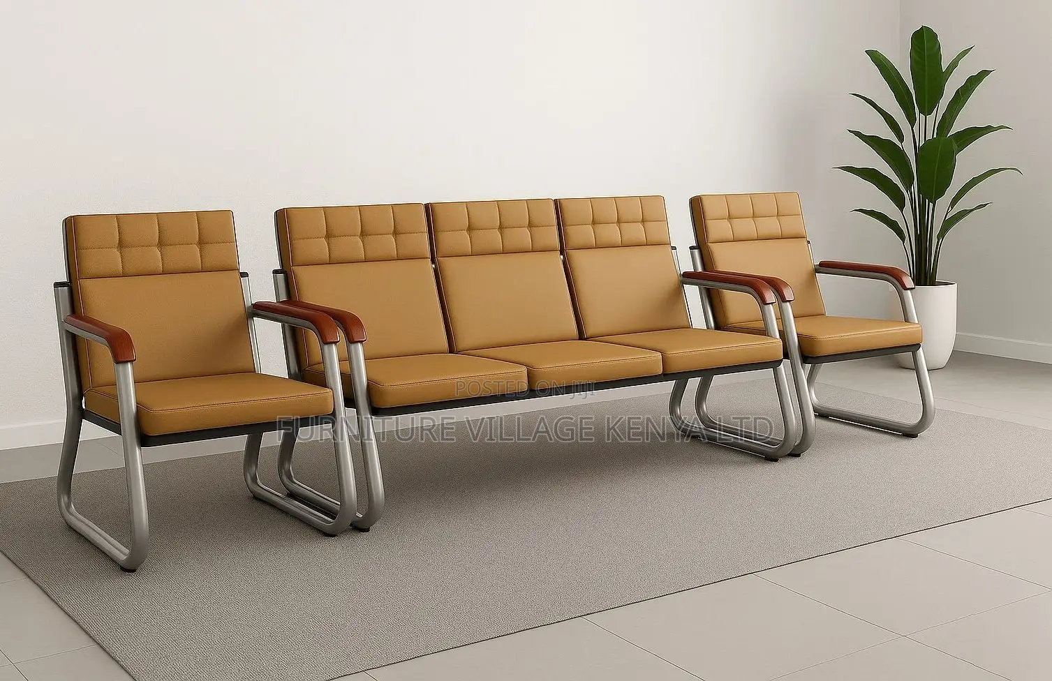 Luxury Leather Waiting Room Sofa