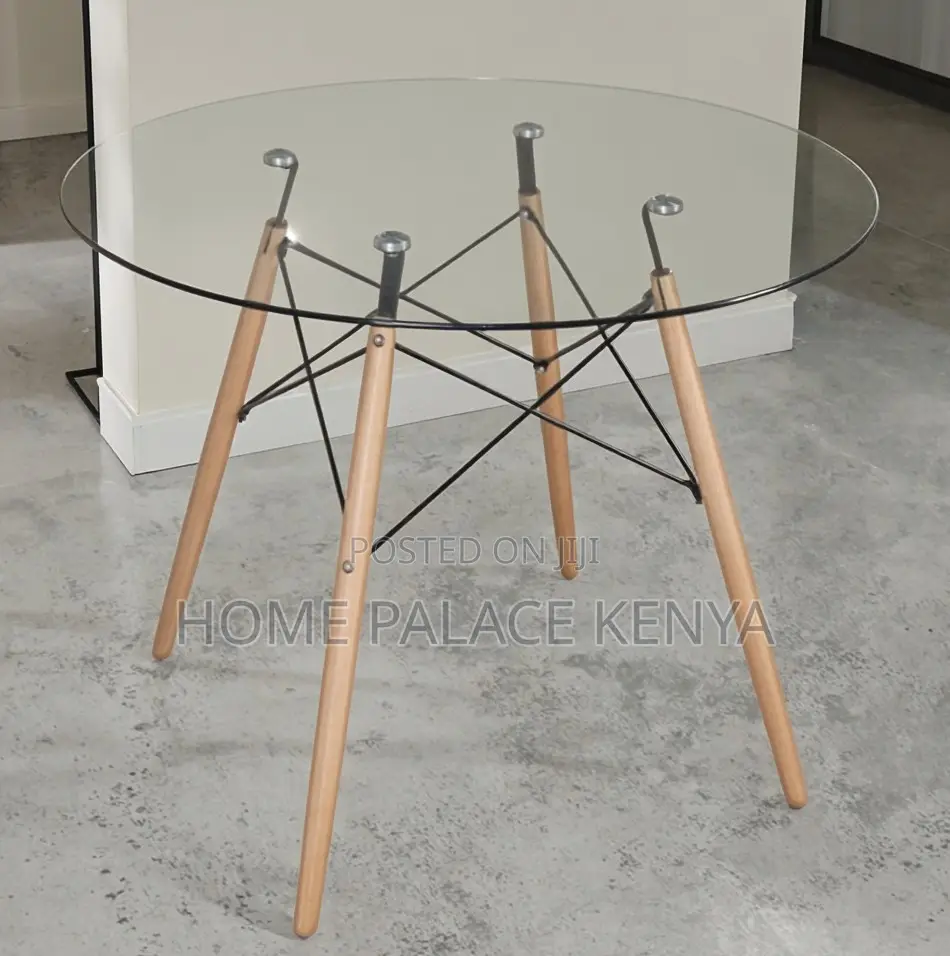 Dining Table: Modern Clear Glass Dining Table Eames Style