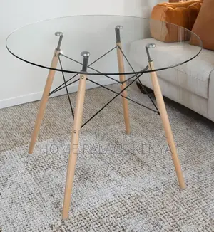 Dining Table: Modern Clear Glass Dining Table Eames Style
