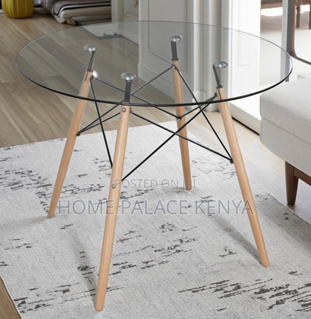 Dining Table: Modern Clear Glass Dining Table Eames Style - thumbnail 4