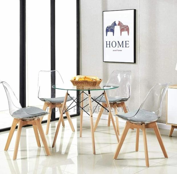 Dining Table: Modern Clear Glass Dining Table Eames Style - thumbnail 5