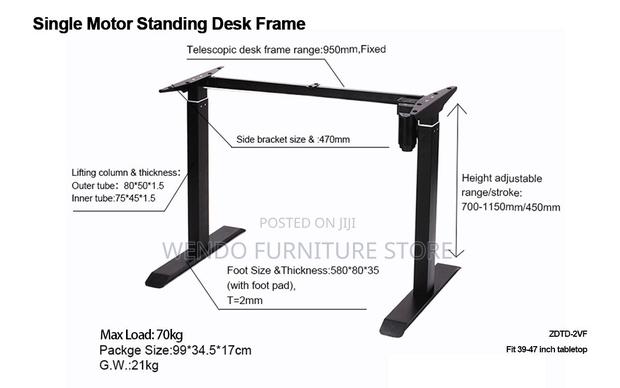 Office Desk; Ergonomic Home Office Adjustable Desk - thumbnail 2