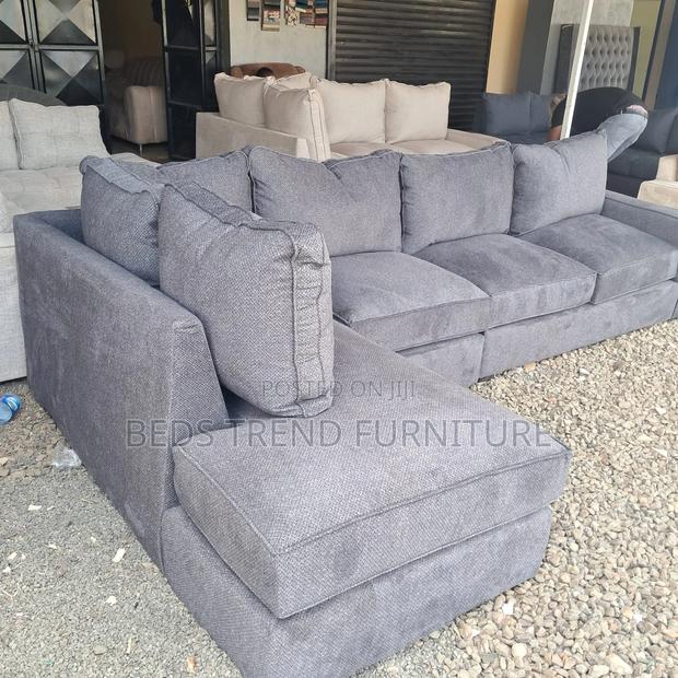 6 Seater L Seat Gray Sofa