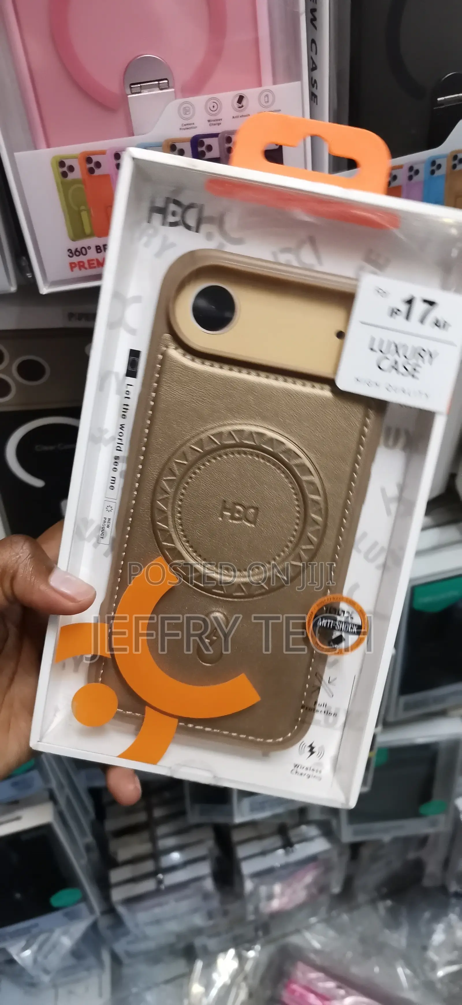 iPhone 17 Air Matte-Textured Back, Faux-Leather Finish Cover