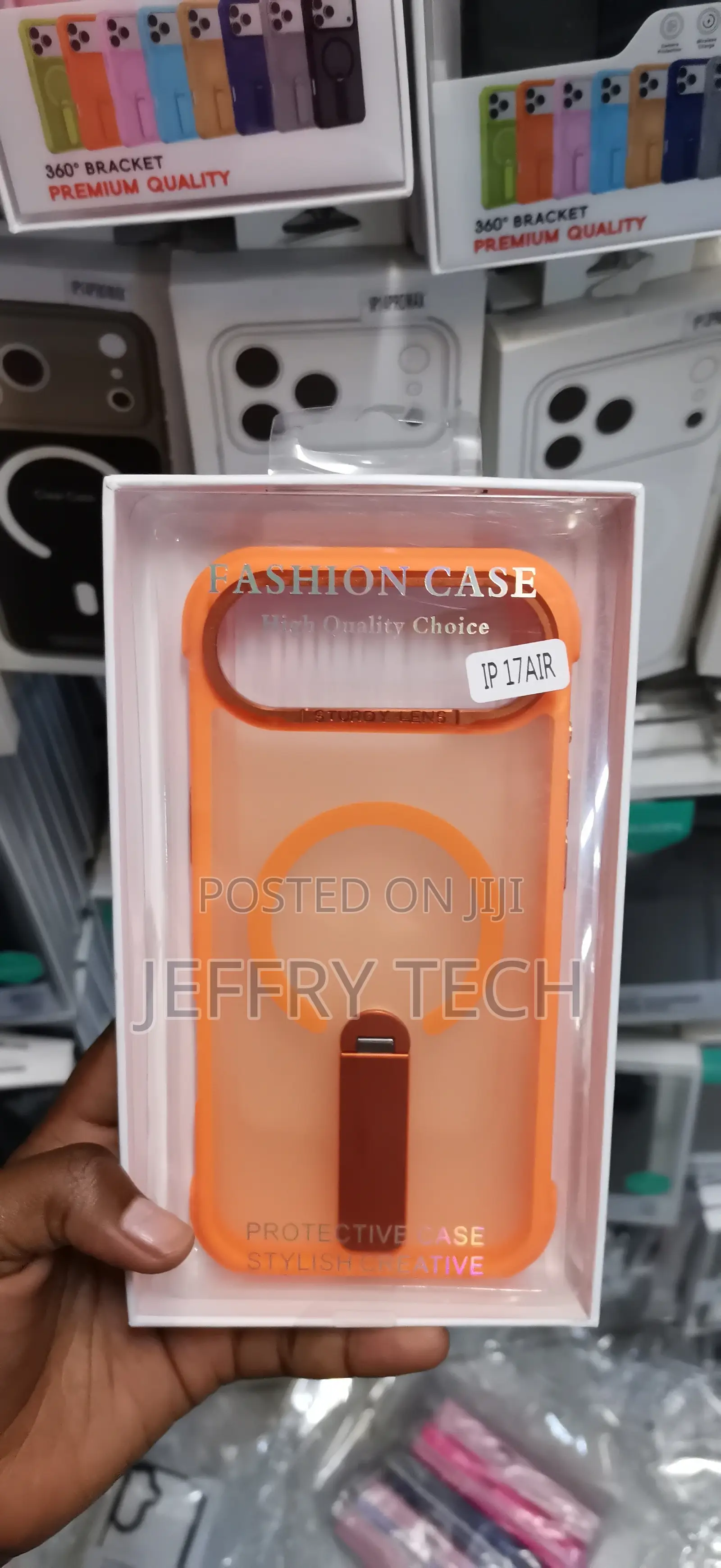 iPhone 17 Air Orange Minimalist Magnetic Thick Orange Edged Case