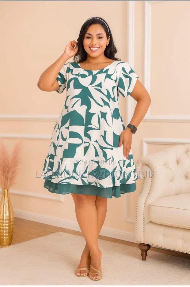 Elegant Floral Plus Size Ladies Dress