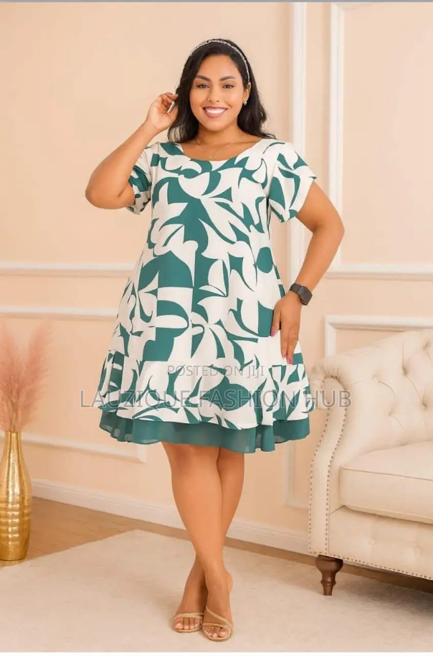 Elegant Floral Plus Size Ladies Dress