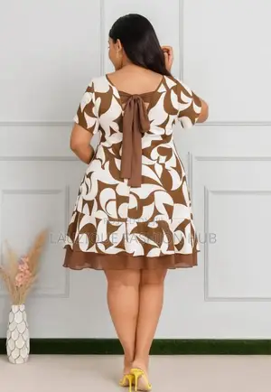 Elegant Floral Plus Size Ladies Dress