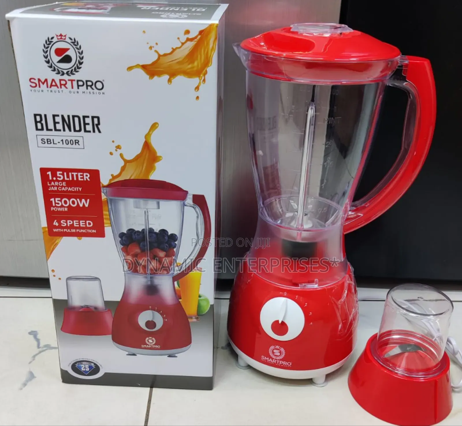 *Smartpro Blender 1.5l SBL 100r 2in1 Plastic Jar
