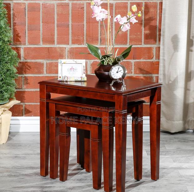 Table Set; 3 Layer Wooden Coffee Stools - thumbnail 4