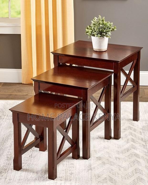 Table Set; 3 Layer Wooden Coffee Stools - thumbnail 5