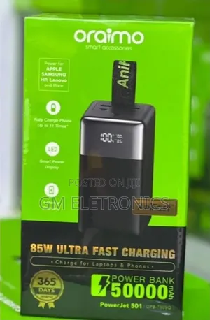 New Oraimo Powerjet 501-85w Fast Charge-50,000mah for Laptops Phones