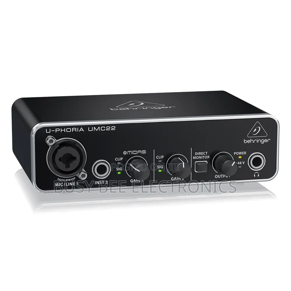 Behringer U-Phoria Umc22 Sound Card 2-Channel Usb Audio Interface