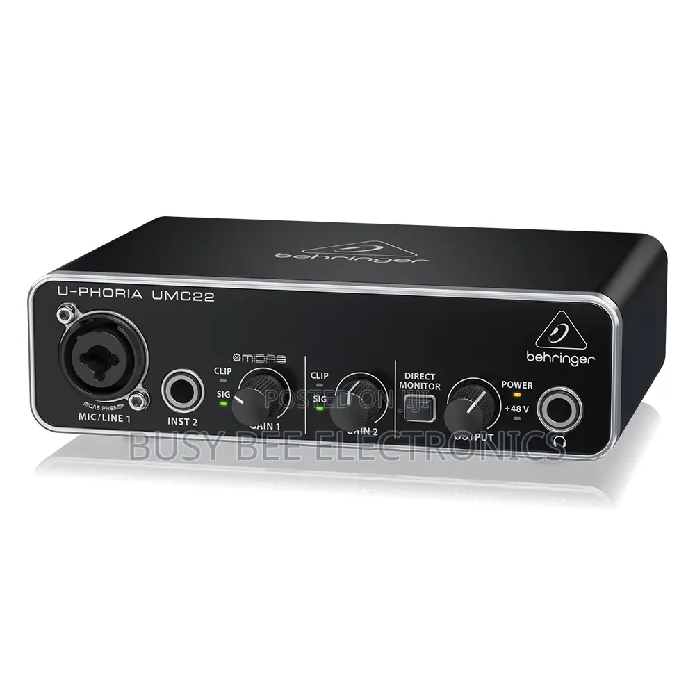 Behringer U-Phoria Umc22 Sound Card 2-Channel Usb Audio Interface