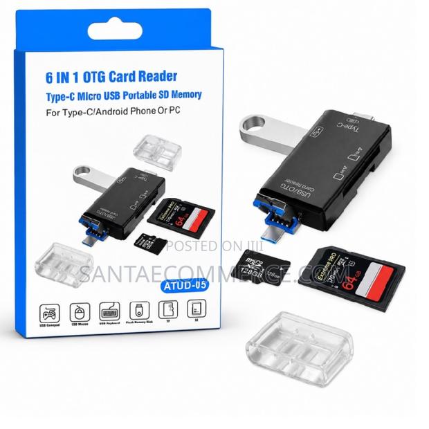 6-in-1 Type-C Otg Memory Card Reader Usb Adapter