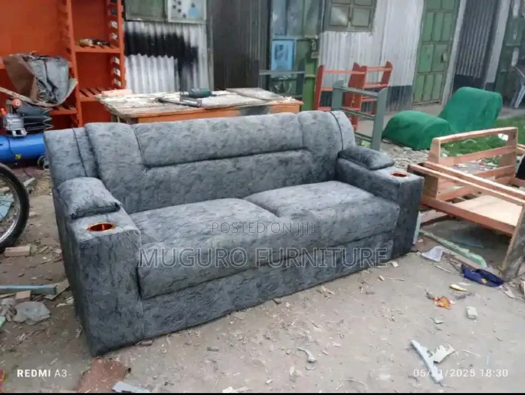 Silver Gray Three Seater Sofa