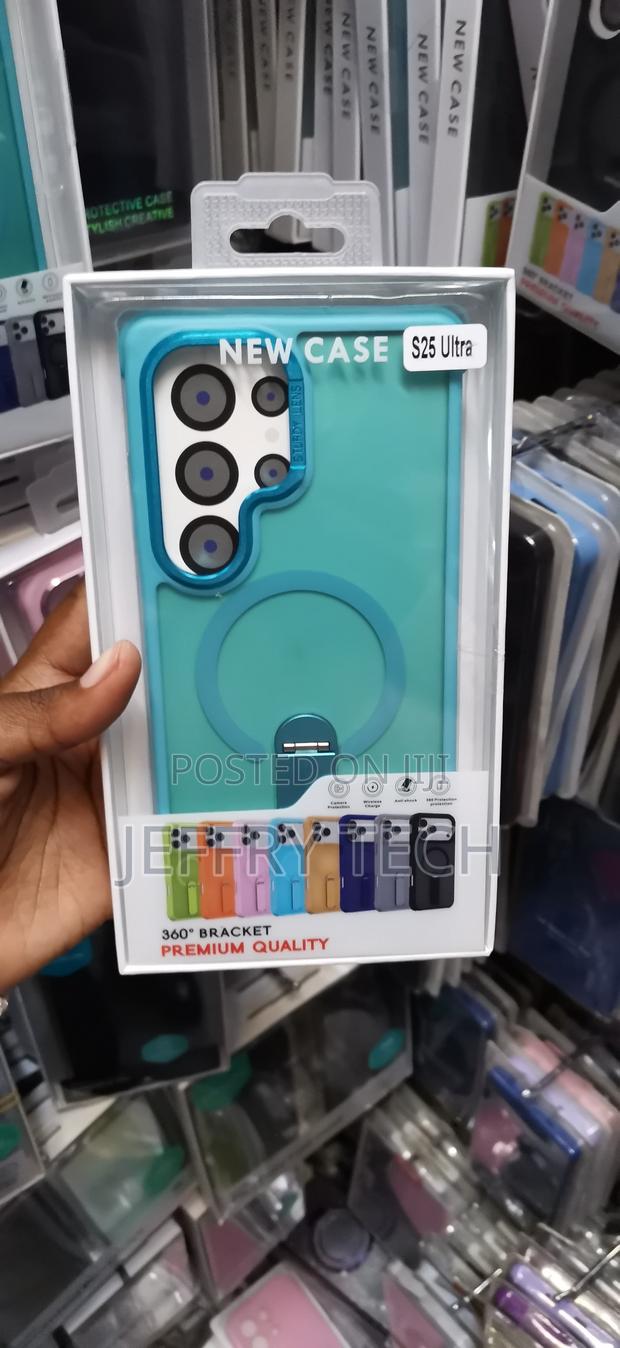 Samsung Galaxy S25 Ultra (Cyan) "360° Bracket" Magnetic Case-Teal - main view
