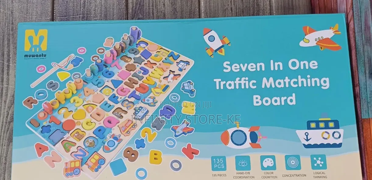 135 PCS Kids Educative Montessori Board -7 in 1 Board