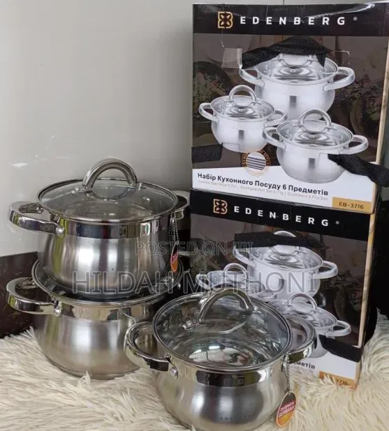 Edenberg Eb-3716 6-Piece Stainless Steel Cookware Set