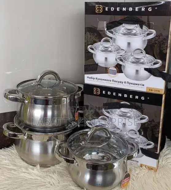 Edenberg Eb-3716 6-Piece Stainless Steel Cookware Set
