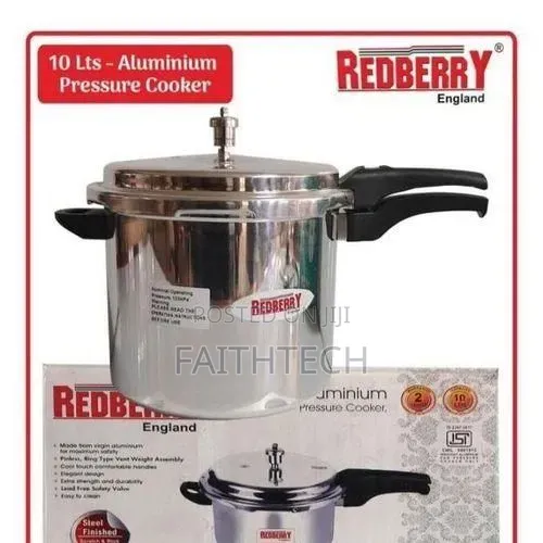 Redberry Premium Range Aluminium Pressure Cooker: With Glass Lids