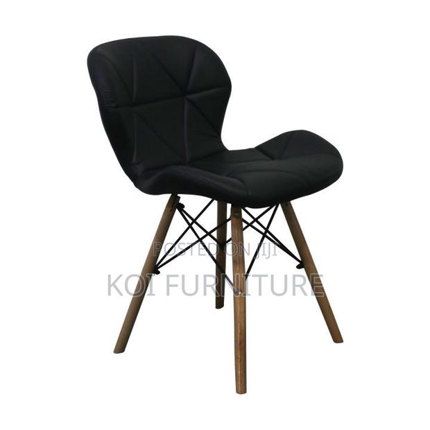Dining Chairs; Leather Eames Modern Dining Chair - thumbnail 2