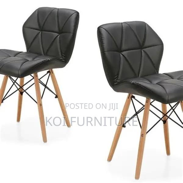 Dining Chairs; Leather Eames Modern Dining Chair - thumbnail 3