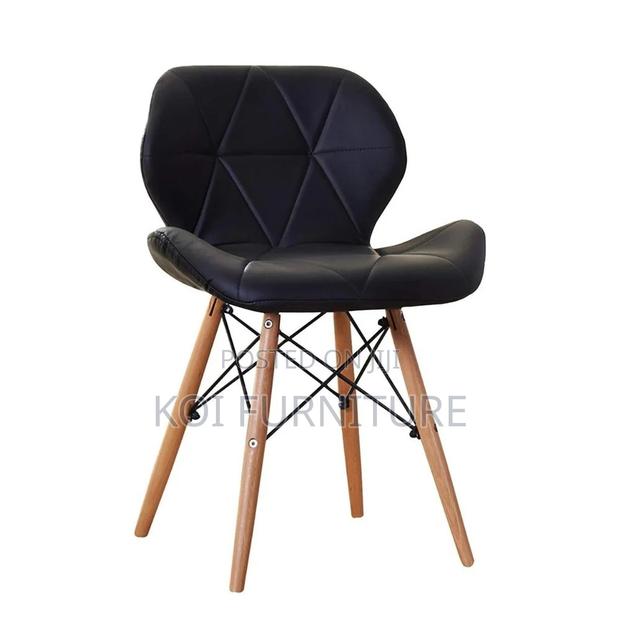 Dining Chairs; Leather Eames Modern Dining Chair - thumbnail 5
