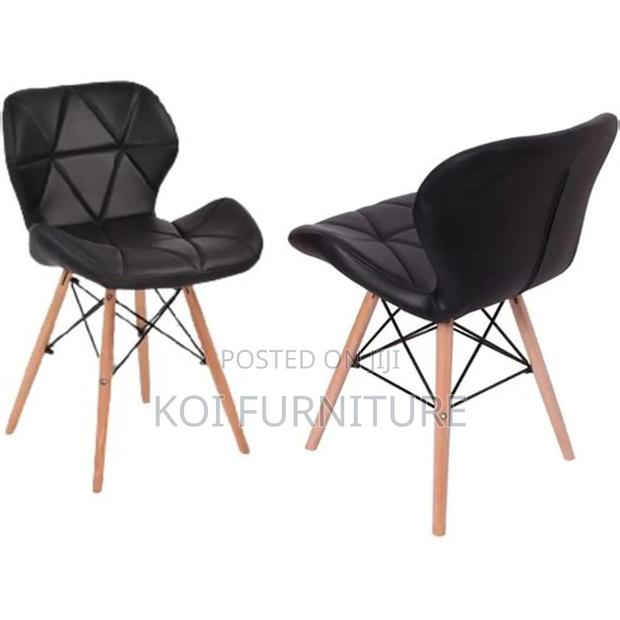 Dining Chairs; Leather Eames Modern Dining Chair - thumbnail 6