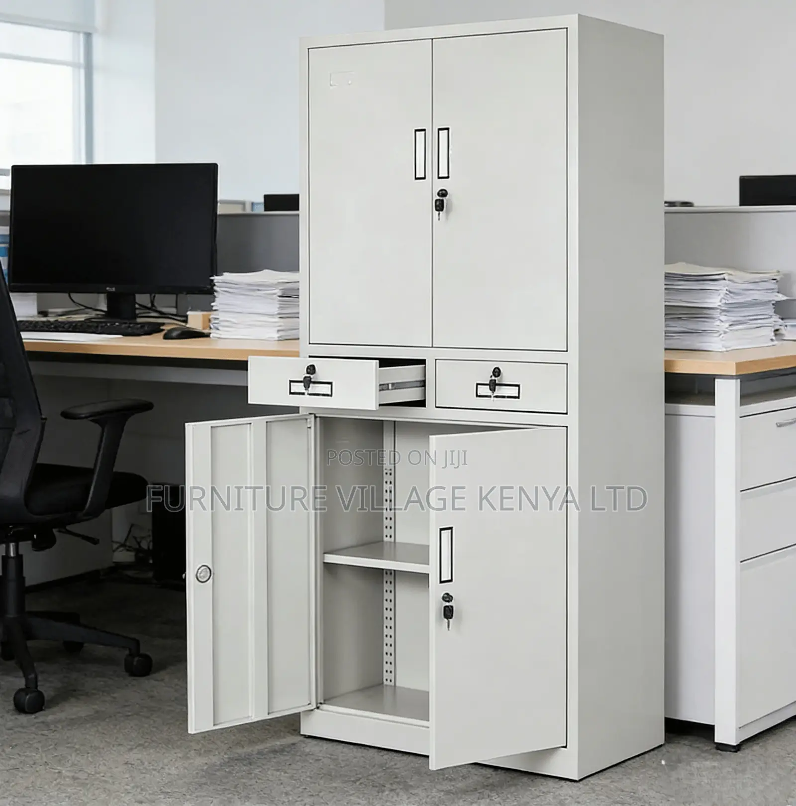 4-Door Steel Cabinet With 2-Drawers