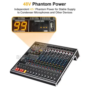 Professional 99 DSP Digital 12 Channel Powered Sound Studio Mixer