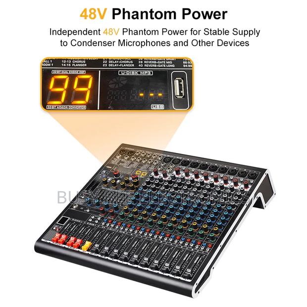 Professional 99 DSP Digital 12 Channel Powered Sound Studio Mixer - thumbnail 3