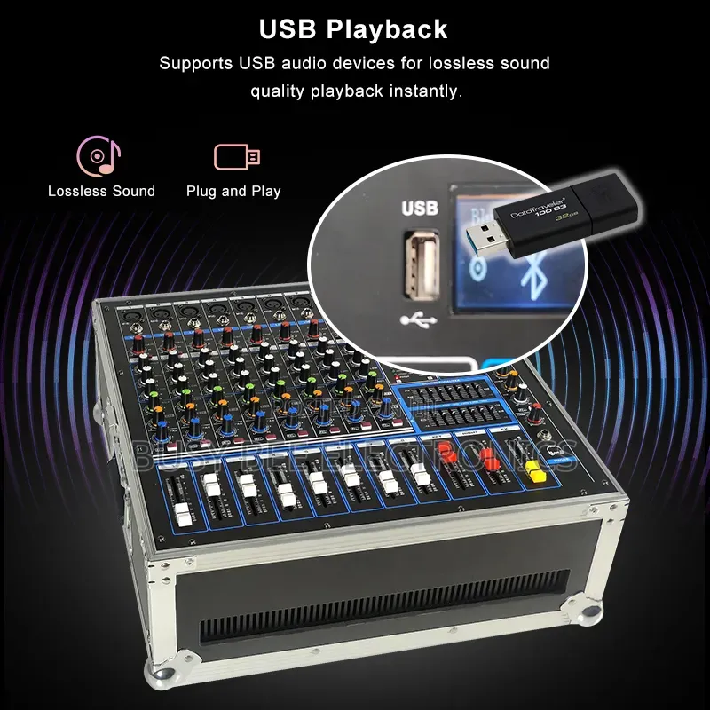 Portable Mixer Designed With Carrying Case Professional Sound System