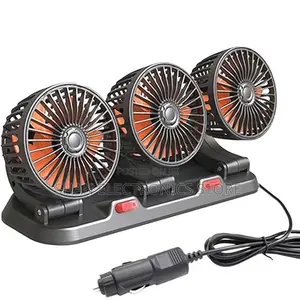 3-Head Car Cooling Fan Cigarette Lighter 360° Rotatable