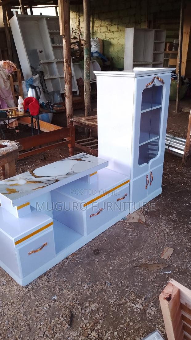 White Gold Tv Stand With Cabinet