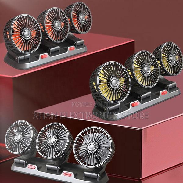 24v 12v Three 3 Heads Car Fan Triple Three Heads Dashboard Truck Fan