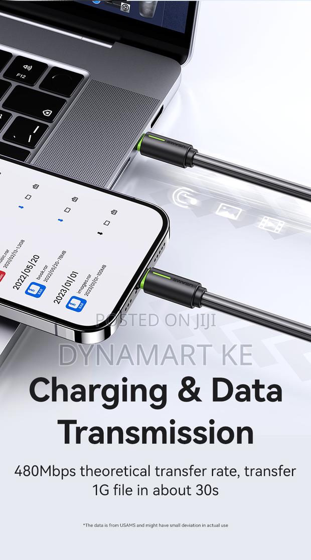 Usams 30w 1m Charging and Data Cable Type-C to Lightning - thumbnail 5
